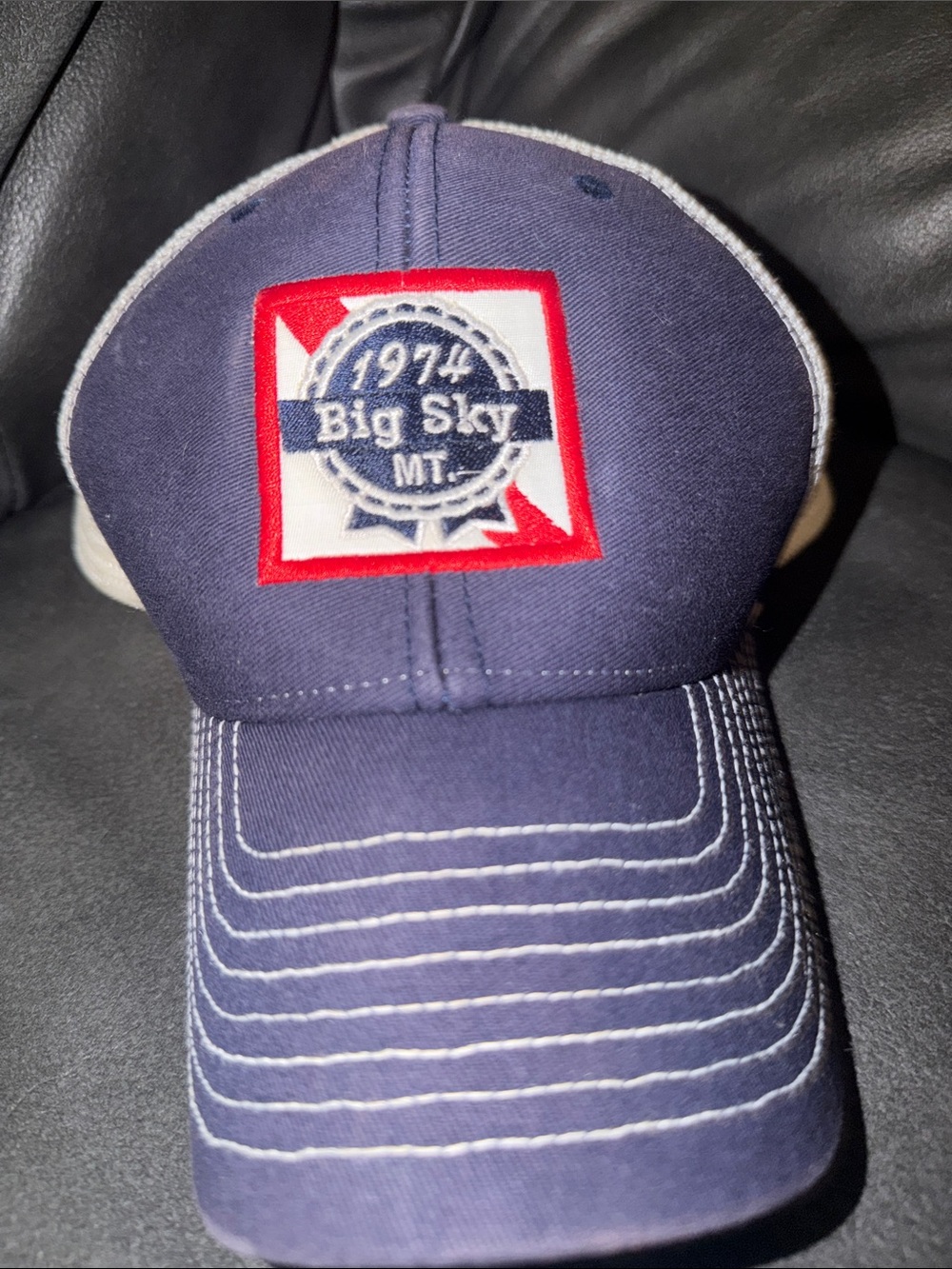 Big sky Montana pbr hat trucker mesh  Blue Baseball Cap